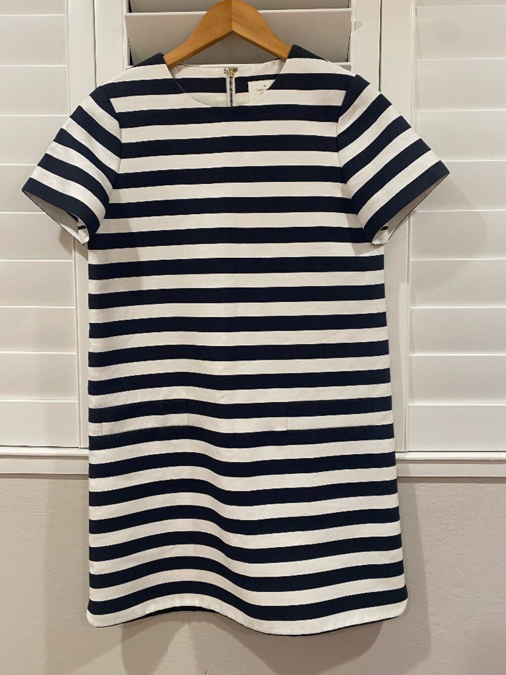 Kate Spade Navy White Striped Shift Dress Size 6